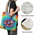 thumbnail image 3 of Tiny Toons: Looniversity Bolso de tela con estampado de lienzo para mujer, bolsa de compras reutilizable y estética, con cremallera interior, regalo para mujer,40*40cm., 3 of 6