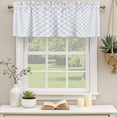 thumbnail image 2 of Blue White Plaid Curtain Valances for Windows, Kitchen Valance Window Treatments Panel 2 Pack, Modern Minimalist Geometric Lattice Rod Pocket Short Curtains for Bathroom Bedroom 42 x 12 Inch, 2 of 8