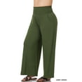 thumbnail image 3 of Zenana Women & Plus Smocked Wide Waistband Flared Bottom Casual Lounge Gaucho Pants, 3 of 4