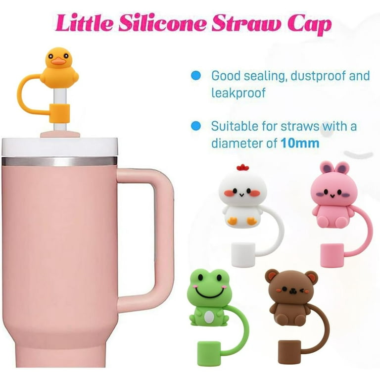 6Pcs Straw Cover Cap for Cup Silicone Straw Topper to 40 Oz Tumbler with  Handle