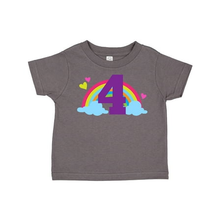 

Inktastic 4th Birthday Rainbow Gift Toddler Toddler Girl T-Shirt