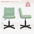 thumbnail image 6 of Carolayne 13.8-18.9'' Adjustable Vanity Chair, 360° Swivel Upholstered Ottoman Stool for Makeup Room Living Room, Green, 6 of 10
