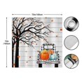 thumbnail image 4 of Halloween Shower Curtains Fall Festival Style Maple Tree Leaf Black White Plaid Truck Pumpkin Decorations for Bathroom with Hooks, 4 of 7