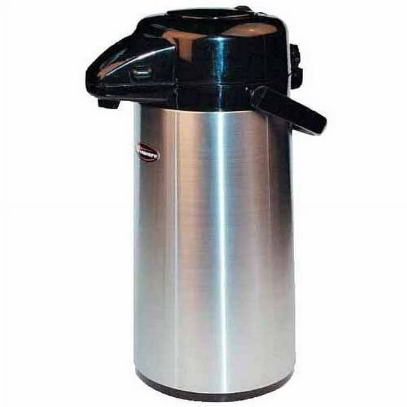 Winco Stainless Steel Lined Airpot, 3-Liter, Push Button
