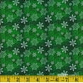 thumbnail image 2 of Snowflakes on Blended Green Christmas 100% Cotton Fabric Price per yard, 2 of 2