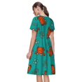 thumbnail image 2 of Bixox Robe d'Été à Manches Courtes pour Femmes Robe Ample Longueur Genou avec Poches-Crabe Coloré, 2 of 7