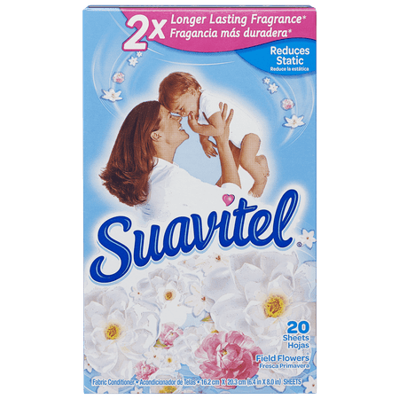 Suavitel Dryer Sheets, Field Flowers - 20 Count