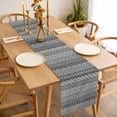 thumbnail image 3 of Grey Black Boho Table Runner - 108 Inch Long, Kitchen Dining Table Runner Dresser Scarves, Vintage Ethnic Tribe Abstract Art Farmhouse Decor for Coffee Tables Wedding Party Banquet, 3 of 8
