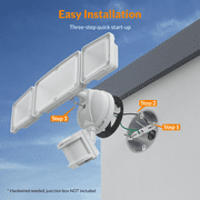 LEPOWER 35W LED Security Lights Motion Sensor Light Outdoor, 3500LM Motion Security Light, 5500K, IP65 Waterproof, 3 Head Motion Detected Flood Light for Garage, Yard, Porch (White)