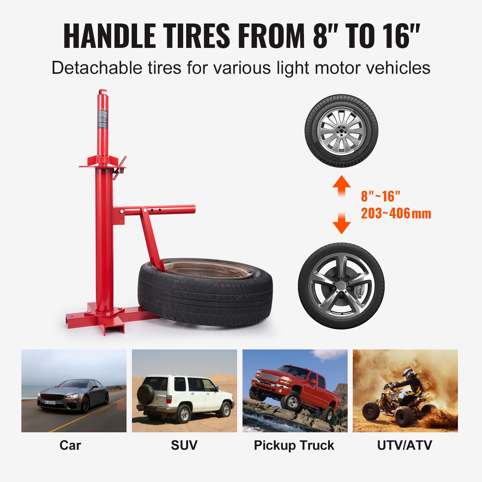 KFFKFF Manual Tire Changer Bead Breaker Tool Portable Fits Car Truck Motorcycle