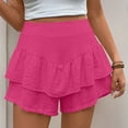 thumbnail image 2 of REALiKUN Women Smocked Ruffle Mini Skirts Summer High Waisted Tiered Short Skirt with Shorts Underneath, 2 of 7