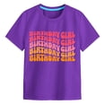 thumbnail image 4 of Hessimy Girls Ruffle Sleeve T Shirts Summer Short Sleeve Casual Cute Crewneck Tops Tees(Purple,7-8 Years), 4 of 4