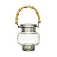 thumbnail image 1 of Bloomingville Glass Vase/Votive Holder with Fluted Design & Bamboo Handle, 1 of 3