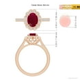 thumbnail image 5 of ANGARA Natural Vintage Style 1.25 ct Ruby & Diamond Scalloped Halo Ring in 14K Rose Gold for Women (Size-8x6mm) | July Birthstone, Birthday, Anniversary, Jewelry Gift for Women | Natural Ruby Ring, 5 of 9