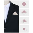 thumbnail image 3 of INSPIRE CHIC Men's Pocket Square Linen Textured Solid Color Woven Handkerchiefs with Trim Beige One Size, 3 of 4