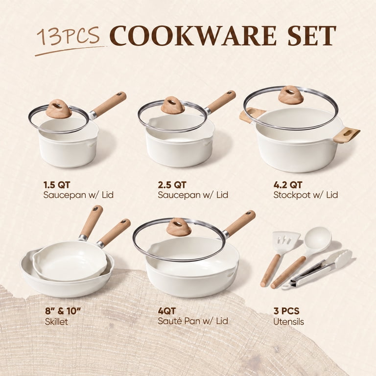 Carote 13-Piece Ceramic Nonstick Cookware Set with Lids photo 2