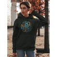 thumbnail image 2 of The World Is Yours Groovy Style Hoodie Women -Image by Shutterstock, Female Large, 2 of 4