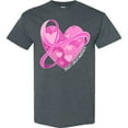 thumbnail image 3 of Inktastic Breast Cancer Awareness Pink Ribbon Around Heart T-Shirt, 3 of 5