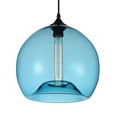 thumbnail image 2 of CWI Lighting Glass 1 Light Contemporary Metal Mini Pendant in Black/Blue, 2 of 6