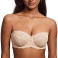 thumbnail image 1 of Sostén DOBREVA Sin Relleno Strapless con Encaje y Aros 32D Beige, 1 of 5