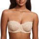 thumbnail image 1 of Sostén DOBREVA Sin Relleno Strapless con Encaje y Aros 32D Beige, 1 of 5