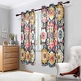 thumbnail image 2 of Yayeee Window Curtains Light Filtering 63"x52" Grommet Panel Pair Home Living Room Decor, Colorful Floral Pattern, 2 of 7