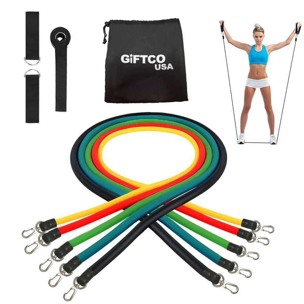 Resistance Band Set_ 23 Piece Exercise Fitness Kit _ 7 SNAP PROOF 