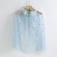 thumbnail image 2 of GPOECD Cape à Lacets pour Filles Tout-Petits Robe de Fête Enfants Manteaux de Fête Automne Bleu, 3-10 Ans, 2 of 5