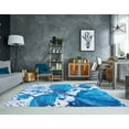 thumbnail image 2 of Ladole Rugs Poppy Floral Pattern Contemporary Indoor Area Rug Carpet in Turquoise Blue, 3x5 (2'7" x 4'11", 80 cm x150 cm), 2 of 6