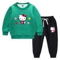 thumbnail image 3 of Conjunto de suéter de ropa para niños de Hello Kitty nuevo para niñas más terciopelo grueso cálido invierno Casual deportes conjunto de manga larga para niños, 3 of 5