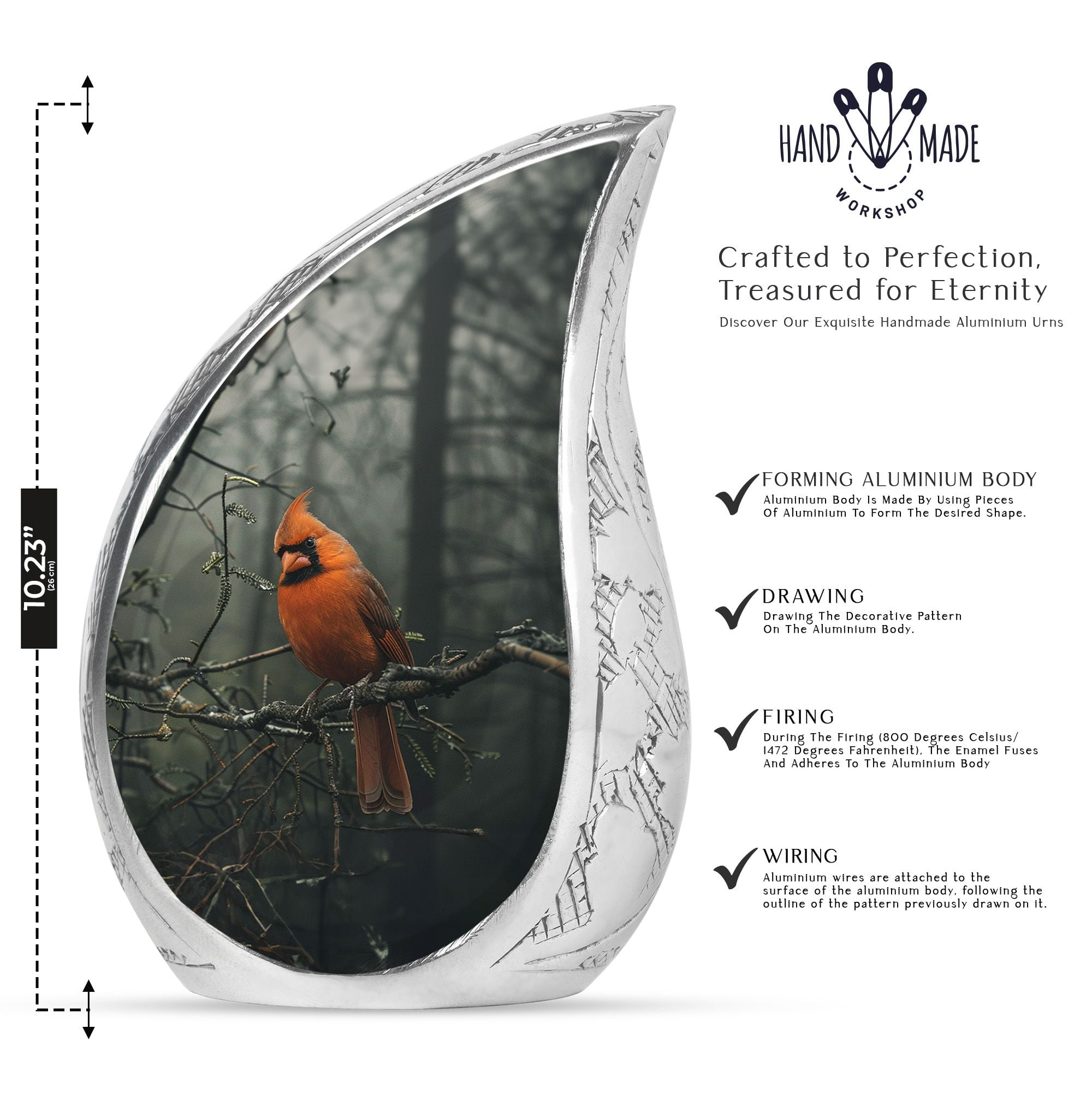 SUBSH Cardinal Bird Urns For Ashes Keepsake - Urn Keepsake - Urns For Men - Combo 1 Large & 4 Small - Small Burial Urns For Adult Human Ashes - Ashes Keepsake - Cremation Keepsakes For Ashes