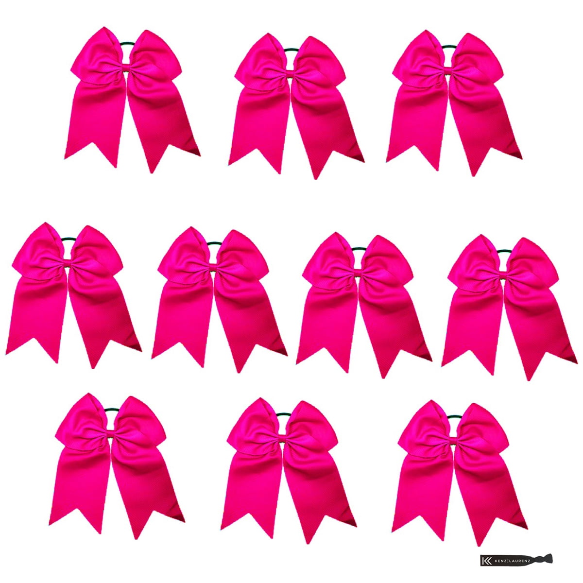 50 USA JUMBO 7" Cheer Bow Ponytail Holder Big Girls Large Hair Bows 