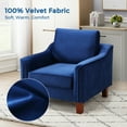 thumbnail image 6 of WhizWax Mid Century Accent Chair Modern Upholstered Armchair Velvet Fabric Comfy Reading Chair Sofa Chair for Bedroom Living Room Office Apartment Waiting Room(Blue), 6 of 7