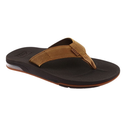 men's fanning thong sandals with bottle opener