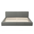 thumbnail image 6 of Hayes Modern King Size PU Upholstered Bed, Platform Bed with Solid Wood Frame, Gray, 6 of 6