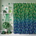 thumbnail image 3 of Shower Curtain, Retro Peacock Texture Pattern Waterproof Shower Curtain Set with Hooks for Bathroom Showers,Stalls and Bathtubs,60x72In Green Blue, 3 of 9