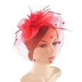 thumbnail image 2 of Ediodpoh Fascinator Hat for Day Elegant Wedding Headpiece for Bride and Performance Accessories Red, 2 of 3