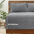 thumbnail image 3 of 3 Pieces Fluffy Teddy Fleece Fitted Sheet Queen,1 Deep Pocket Fitted Sheet and 2 Piece Pillowcases Grey, 3 of 8
