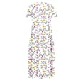 thumbnail image 5 of gljltg Women's Casual Flower Print Flowy Tiered Maxi Dress with Side Pockets, Polyester Spandex Lightweight Breathable Summer Winter, Beach Travel Work Party Outfit, Easy Care Washable, 5 of 6