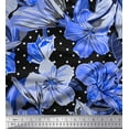 thumbnail image 1 of Soimoi Georgette Viscose Fabric Dot & Lily Flower Print Fabric by Yard 42 Inch Wide, 1 of 1