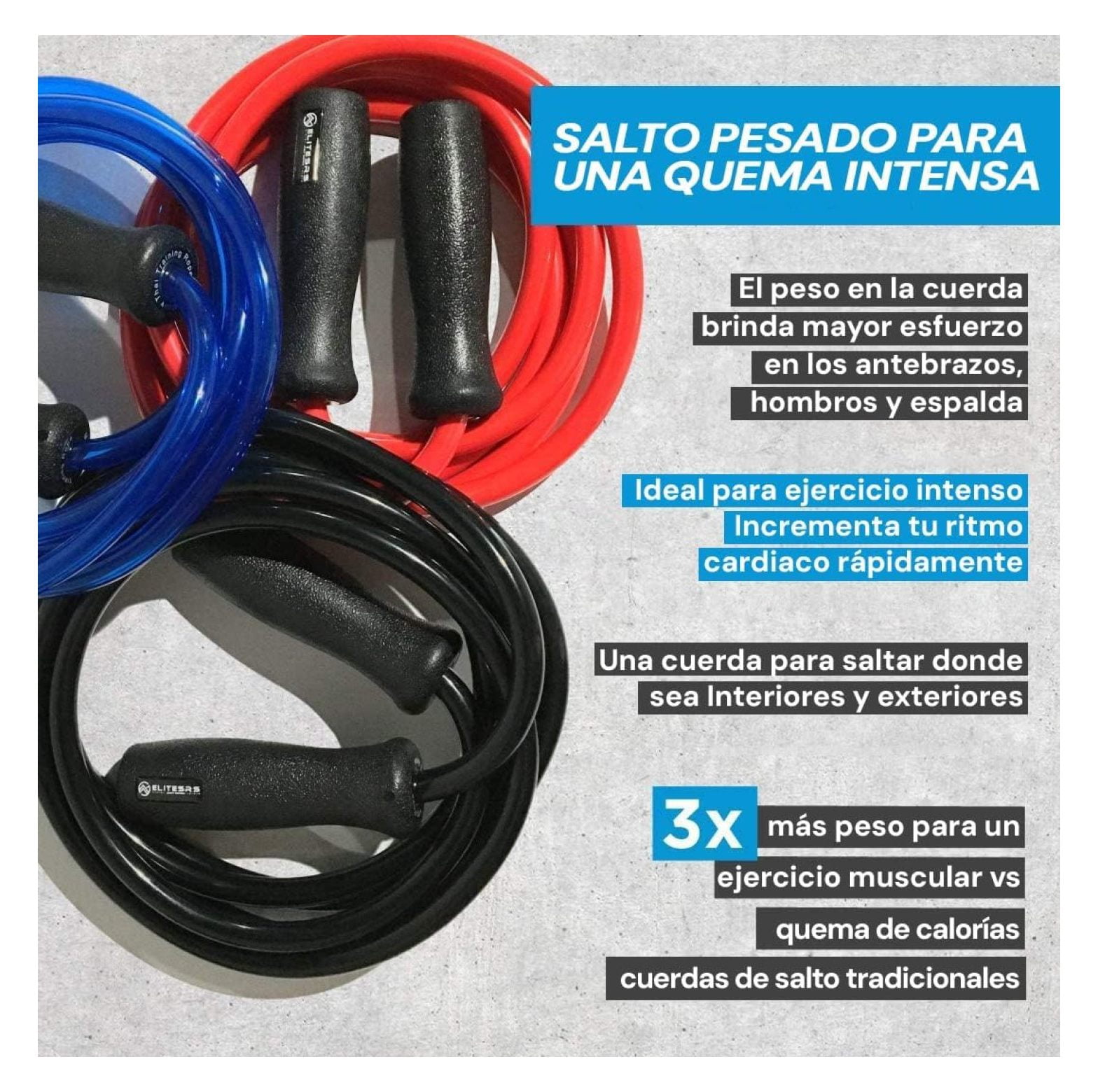 Jumps Muay Thai 2.0 Weighted Jump Rope - Designed for High-Intensity Training, Muay Thai, & MMA Workouts - Heavy 1.3lb PVC Jump Ropes for Fitness