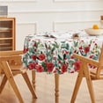 thumbnail image 3 of Valentine Tablecloth 60×84 Inch Oval, Rose Flower Butterfly Red Hearts Washable Table Cover for Party Picnic Dinner Decor, 3 of 6