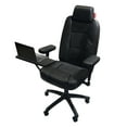 thumbnail image 3 of Ghost Gear Adult Plush Hand Stitched Leather Ergonomic Gaming Chairs with Laptop Tray Desk Chair, Black, 3 of 9