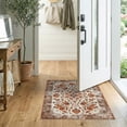 thumbnail image 2 of ODIKA 2'x3' Washable Throw Rug Non-Slip, Low Profile, Flatwoven, Easy Care Vintage Boho Retro Distressed Farmhouse Layout Textured for Hallway, Study Room, 2 of 7