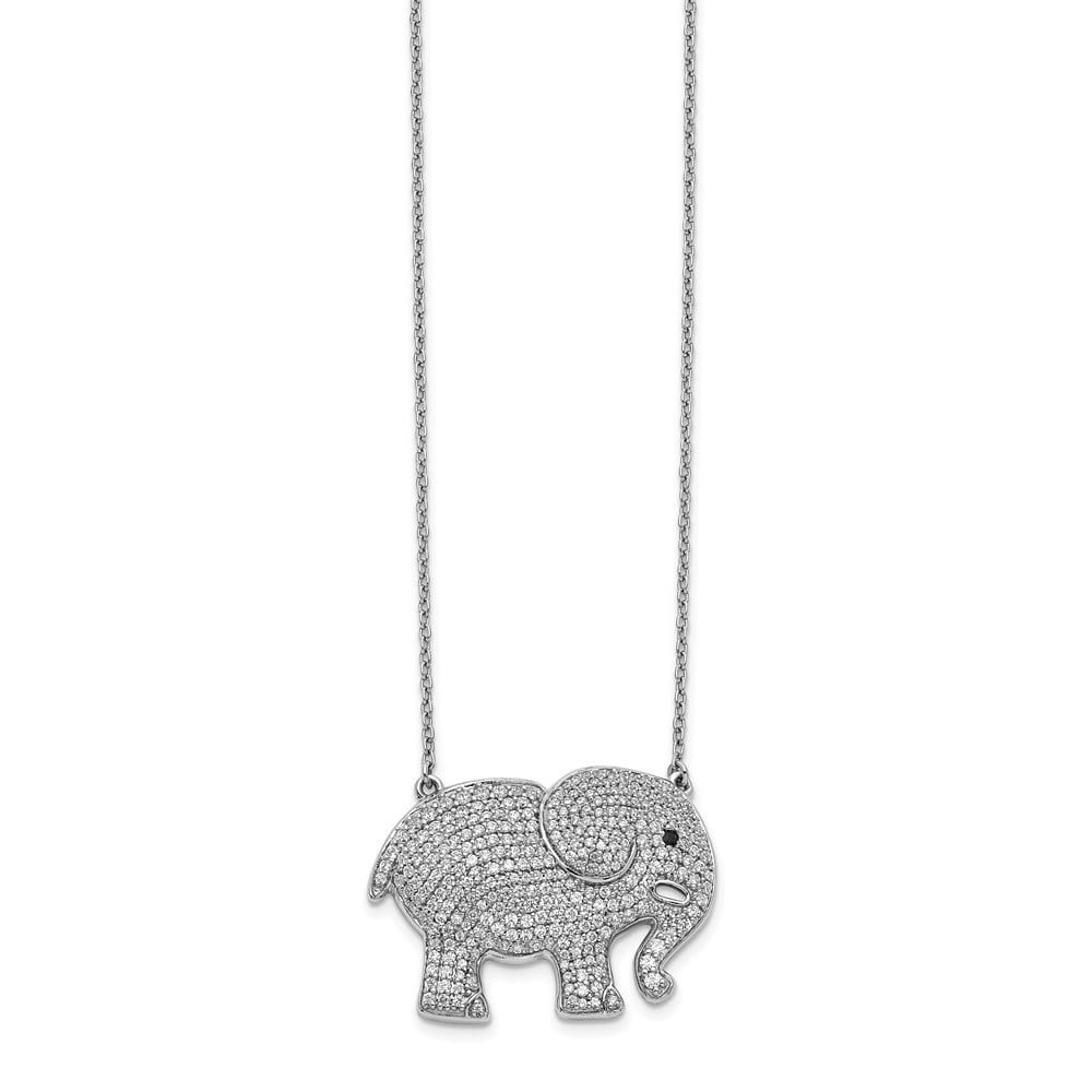 black diamond elephant necklace