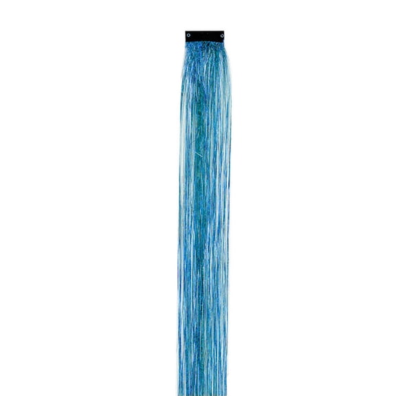 Hair Tinsel, Colorful Glitter Hair Accessories 19" Clip in Hair Tinsel Extensions Fairy Hair Accessories Party Kit for Women, Sparkling Shiny Hair Tinsel Strands, 1Pc, Multicolor(Blue,19.7x1.3")