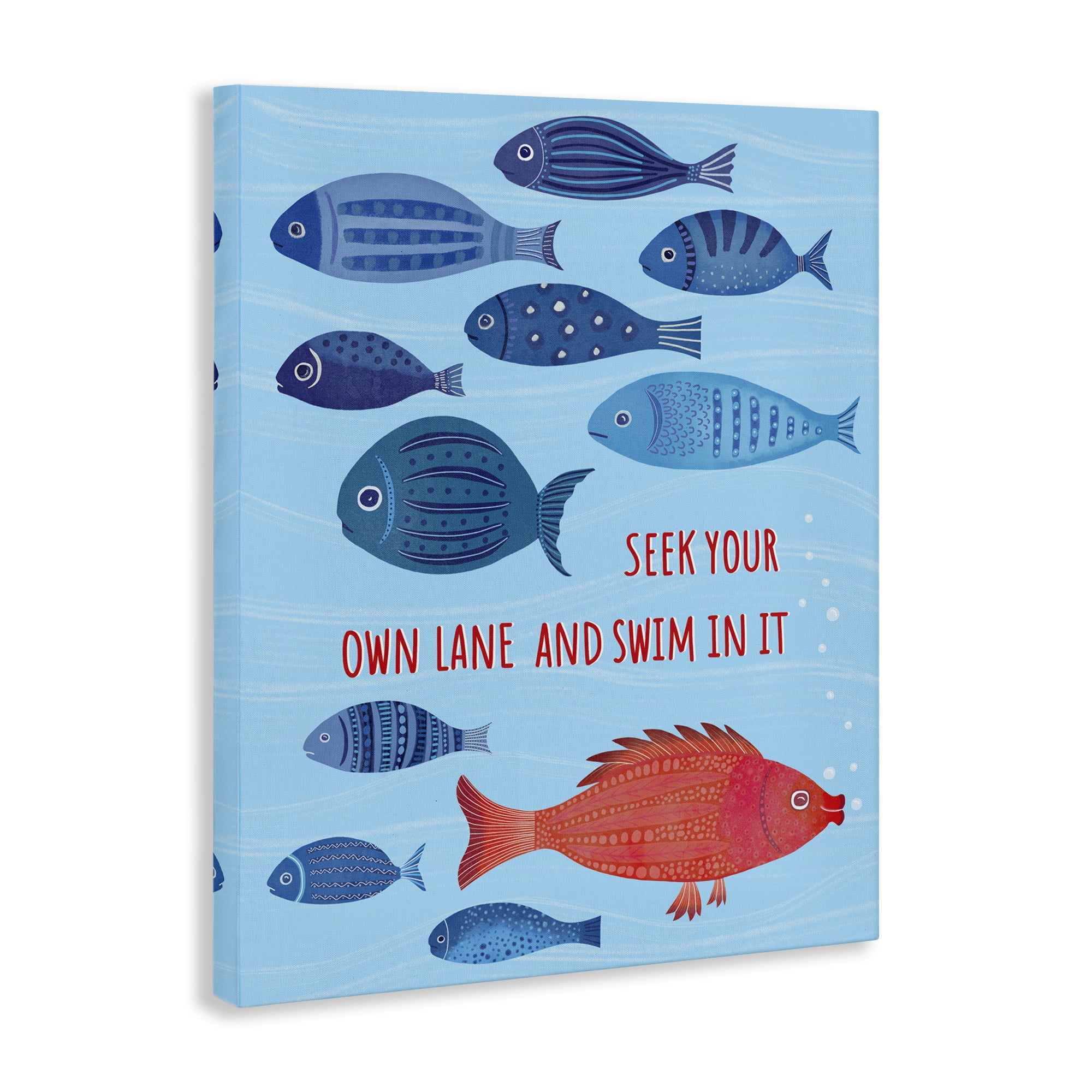 Stupell Industries Swim In Your Own Lane Nautical & Beach Painting Wrapped Canvas Art Print Wall Art, 24 x 30