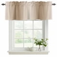 thumbnail image 2 of 2 Panels Khaki Ombre Valance for Windows, Farmhouse Beige Gradient Modern Art Light Filtering Kitchen Curtains, Rod Pocket Window Treatment Curtain Valances for Living Room Bedroom, 54"x18", 2 of 9