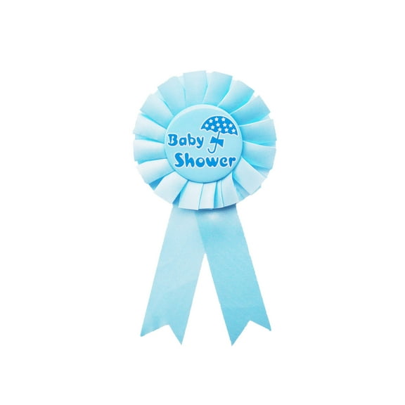 Baby Shower Boy Blue Rosette Badge Pin Corsage (Set of 12)