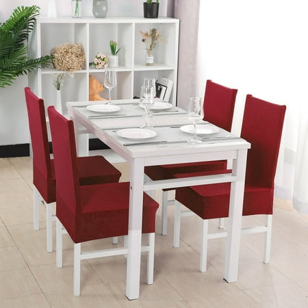 PiccoCasa Elastic Polyester Dining Room Chair Covers Set Of 4 Solid Color PiccoCasa Elastic Polyester Dining Room Chair Covers Set Of 4 Solid Color